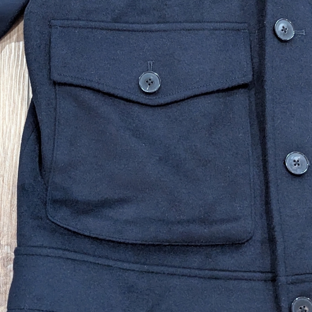 $500 Mens REISS Wool Blend Field Jacket Navy XL - Picture 2 of 7